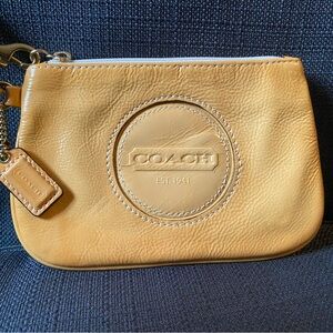 Coach Yellow Leather Wristlet